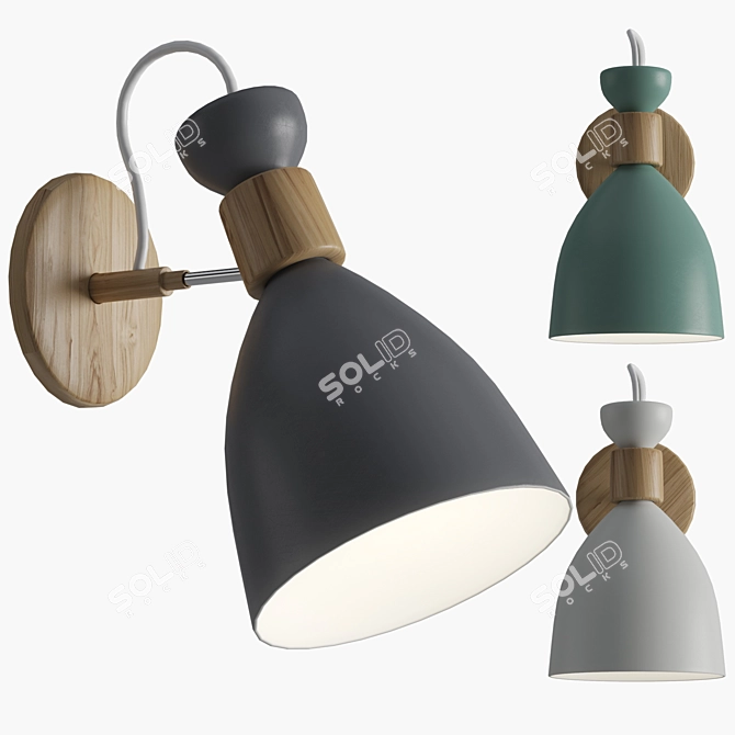 Scandi Pastel Wall Lamp: Stylish Lighting for Your Home 3D model image 1