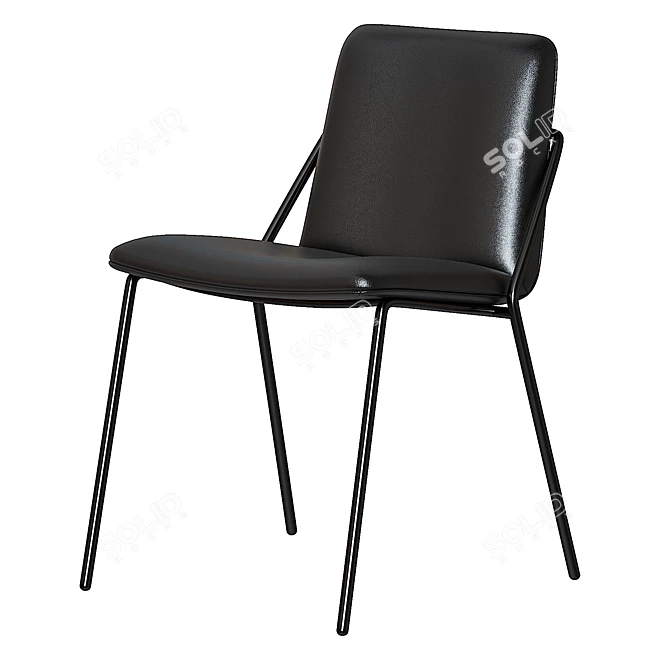 Modern Leather Sling Chair 3D model image 4