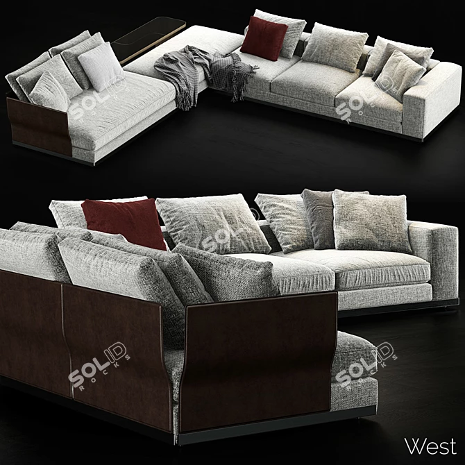 Elegant Modern Minotti West Sofa 3D model image 4