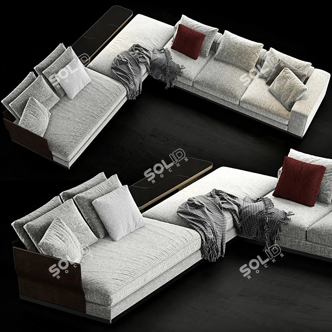 Elegant Modern Minotti West Sofa 3D model image 6