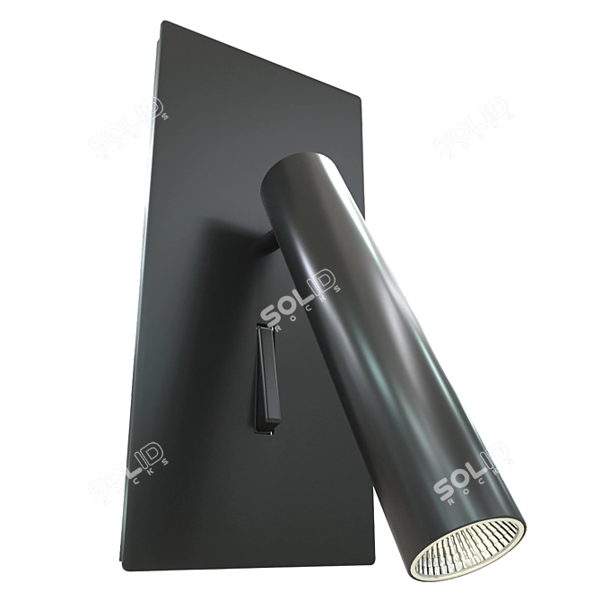 Minimalistic Black Wall Lamp 3D model image 1