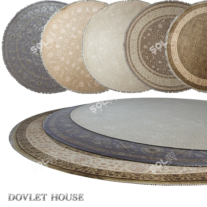 DOVLET HOUSE Round Carpets (Set of 5) 3D model image 1