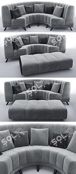 Luxury Round Sofa Set 3D model image 2