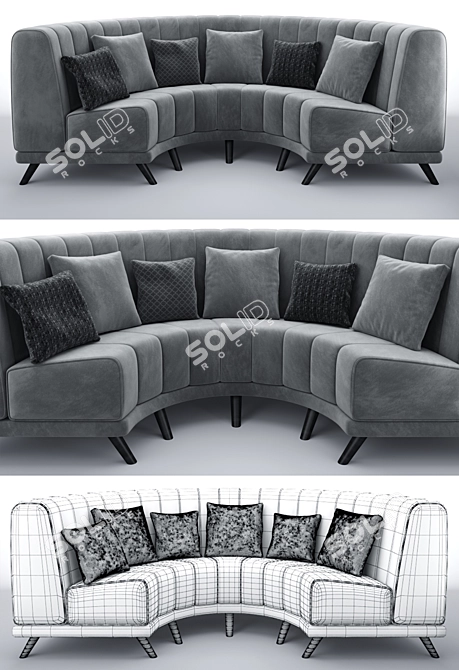 Luxury Round Sofa Set 3D model image 5