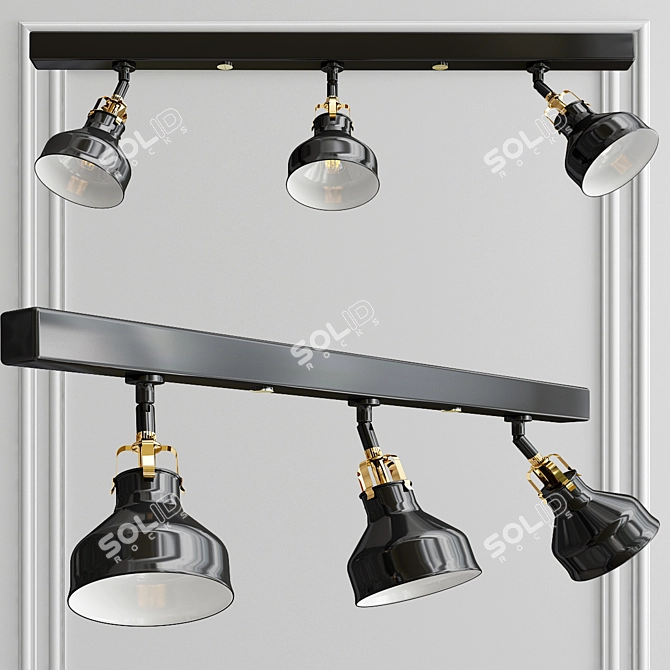 Sleek and Stylish RANARP Ceiling Rail 3D model image 1