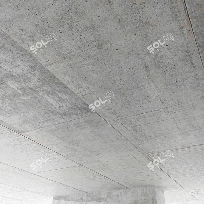 Seamless Concrete Ceiling Tiles 3D model image 4