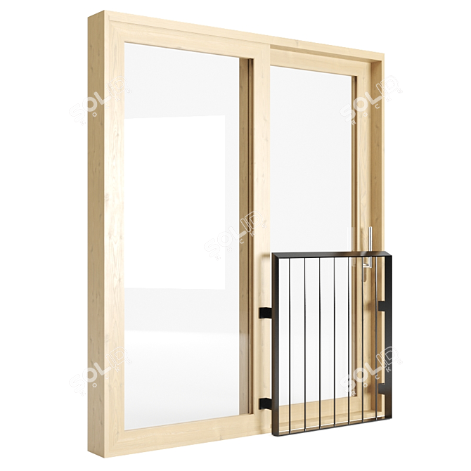 Sleek Sliding Door 3D model image 1