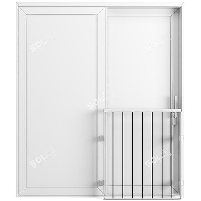 Sleek Sliding Door 3D model image 3