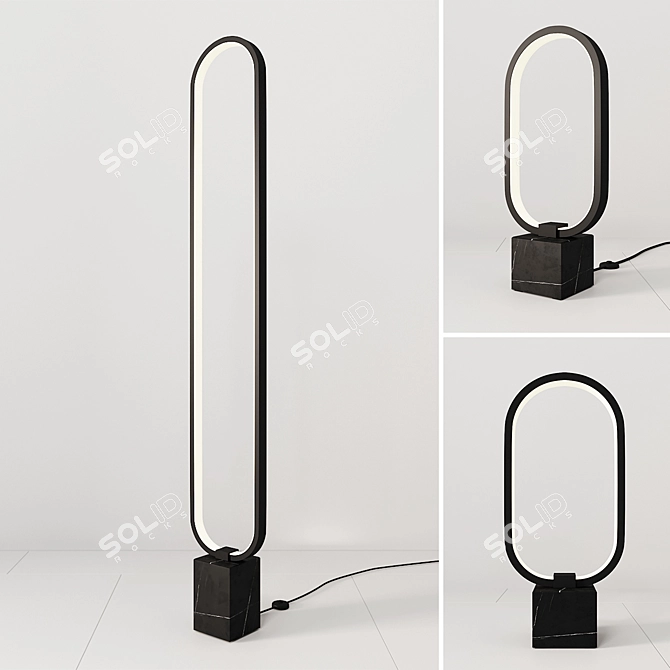 Elegant Cinta Floor & Table Lamps 3D model image 1