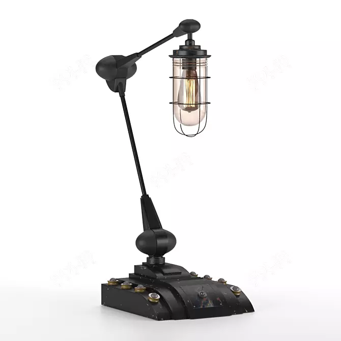 Vintage Industrial Table Lamp 3D model image 1
