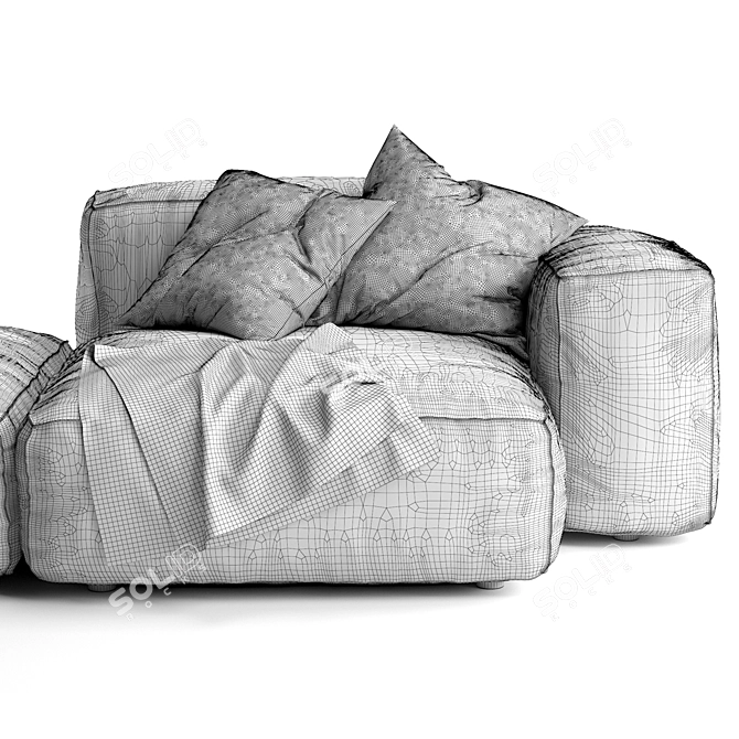 Modern Sketch Miller Chaise Sofa 3D model image 5
