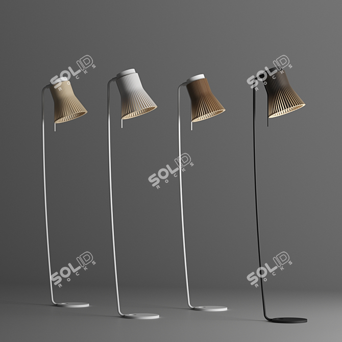 Sleek Birch Floor Lamp 3D model image 1
