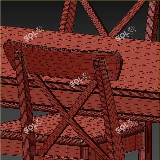 Elegant Ingatorp Dining Set 3D model image 5