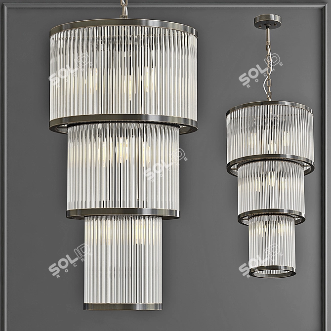 Avery Bronze Chandelier: Elegant & Timeless 3D model image 3