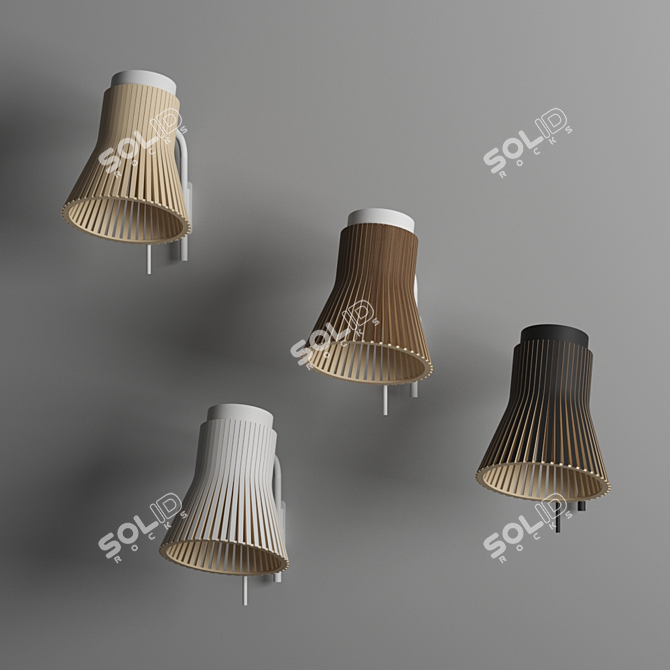 Sleek Birch Wall Lamp 3D model image 1