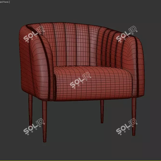 Sleek Lounge Accent Chair 3D model image 3