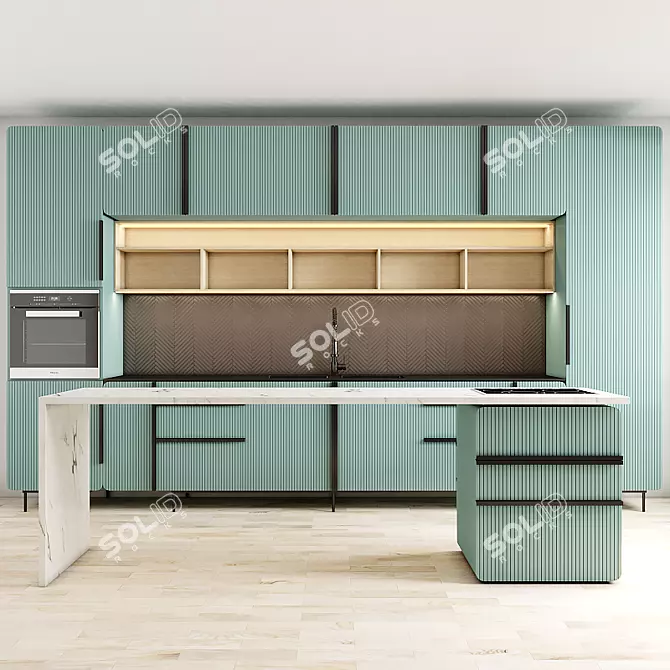 Modern Kitchen Set 3D model image 1