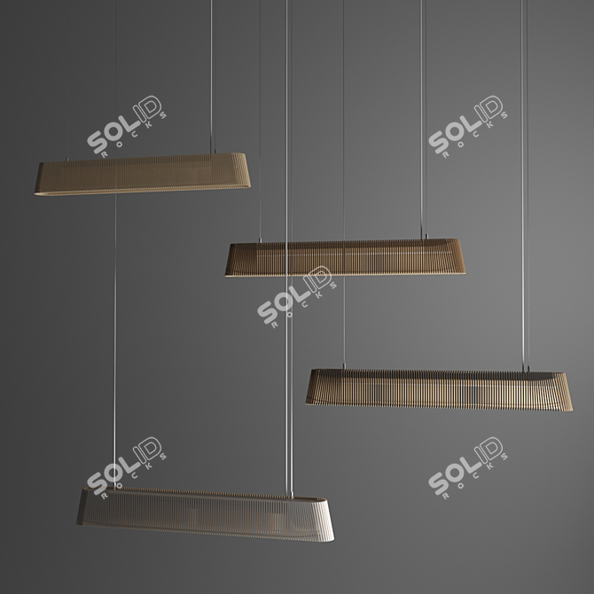 Sleek Birch Pendant Lamp 3D model image 1