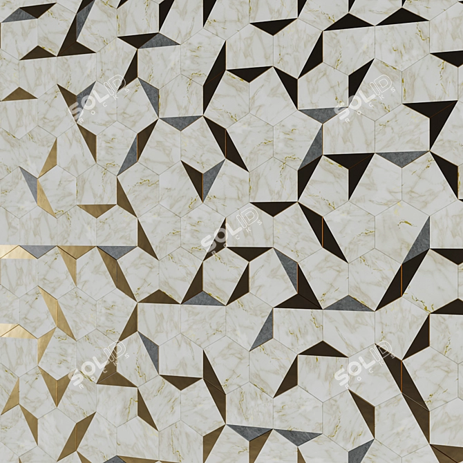 Title: Gold Hex Mosaic by Atlas Concorde 3D model image 1