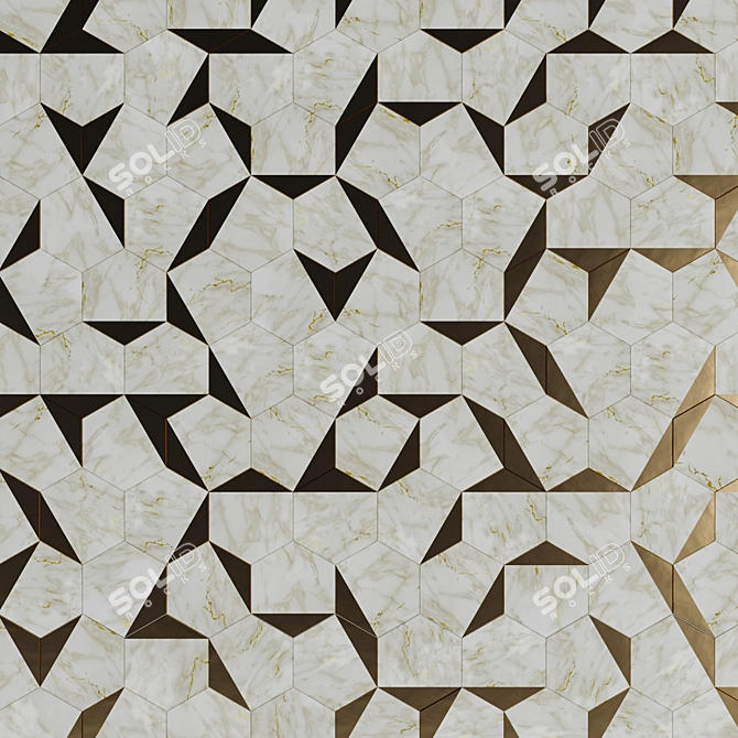 Title: Gold Hex Mosaic by Atlas Concorde 3D model image 4