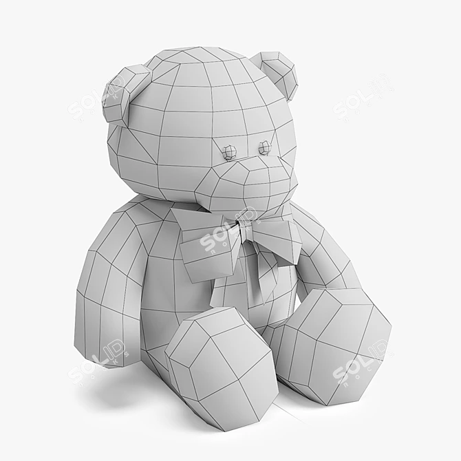 Soft Toy Bear for Valentine's Day 3D model image 4