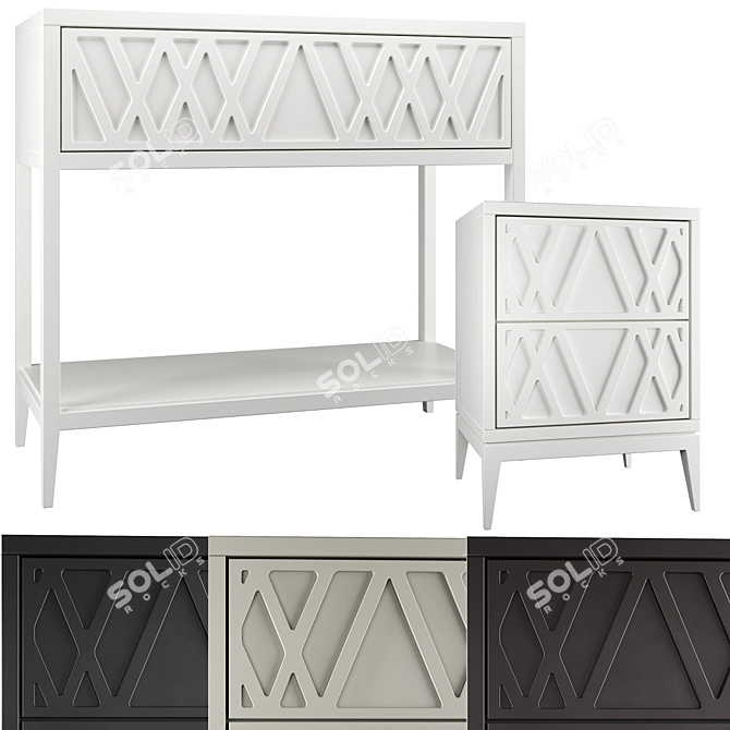 Austin Home Console/Nightstand: Stylish and Functional 3D model image 1