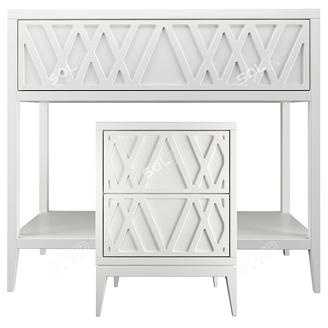 Austin Home Console/Nightstand: Stylish and Functional 3D model image 2