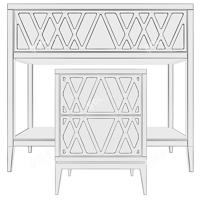 Austin Home Console/Nightstand: Stylish and Functional 3D model image 3