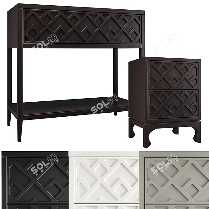 Austin Home Console/Nightstand: Stylish and Functional 3D model image 1