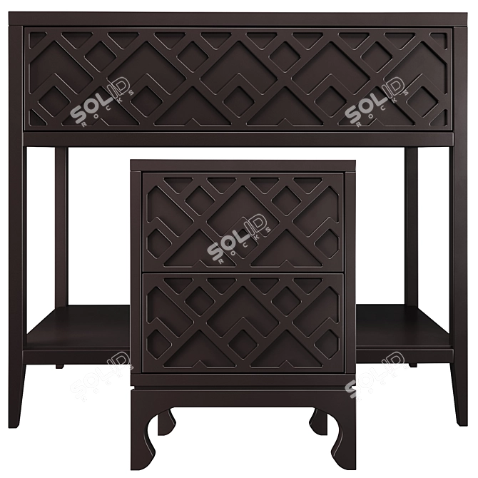 Austin Home Console/Nightstand: Stylish and Functional 3D model image 2