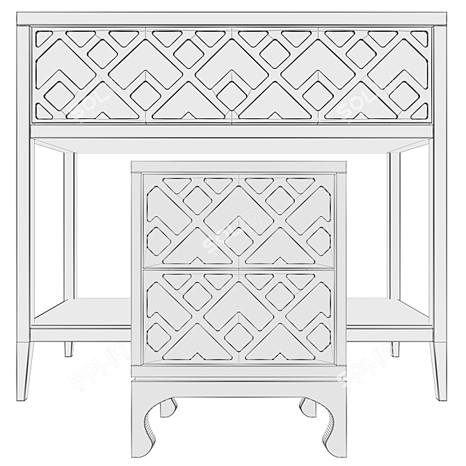 Austin Home Console/Nightstand: Stylish and Functional 3D model image 3