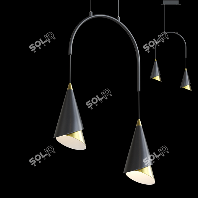 Title: Contemporary Cone Pendant Lamp 3D model image 1