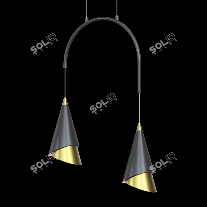Title: Contemporary Cone Pendant Lamp 3D model image 2