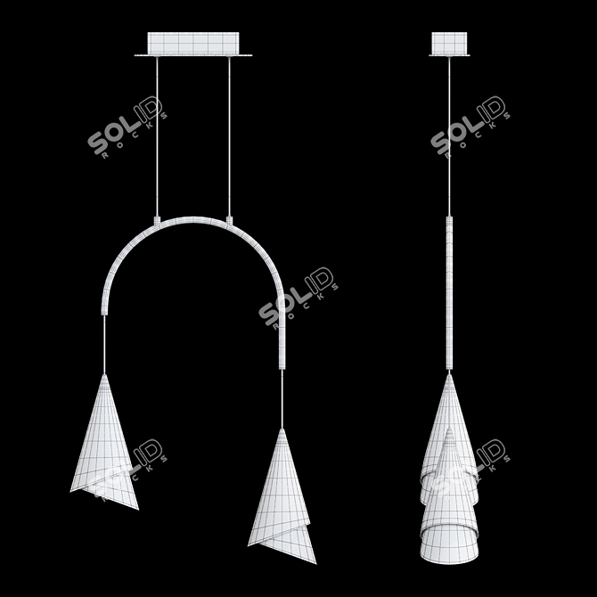 Title: Contemporary Cone Pendant Lamp 3D model image 3