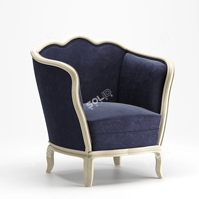 Classic Blue Armchair: Stylish Comfort 3D model image 1