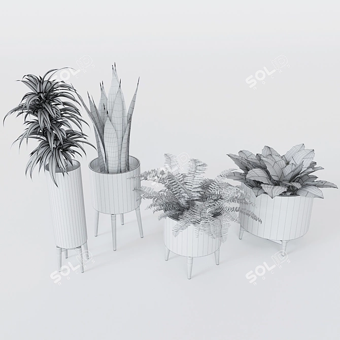 Elegant Florian Flowerpot Set 3D model image 3