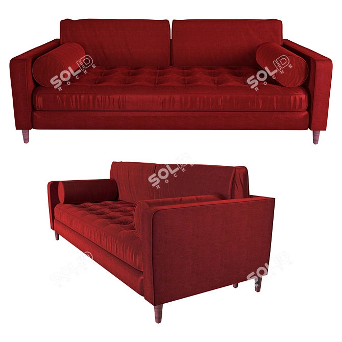 Luxury Silk Sofa 3D model image 1