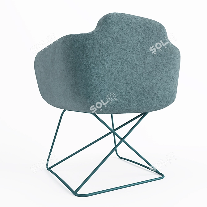 Modern Milan Armchair - 3 Trendy Colors 3D model image 4