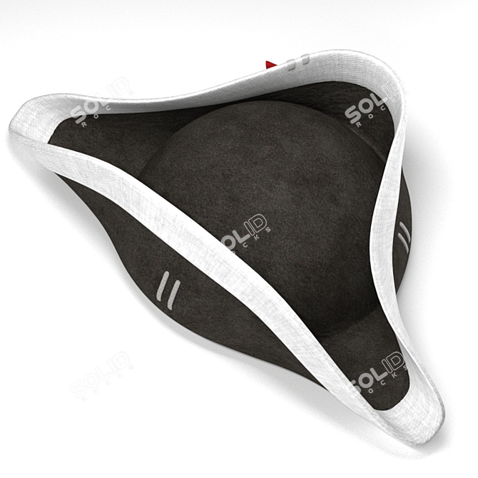 Title: Authentic British Tricorn Hat 3D model image 2