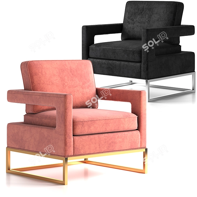 Noah Velvet Accent Chair: Stylish and Versatile 3D model image 1