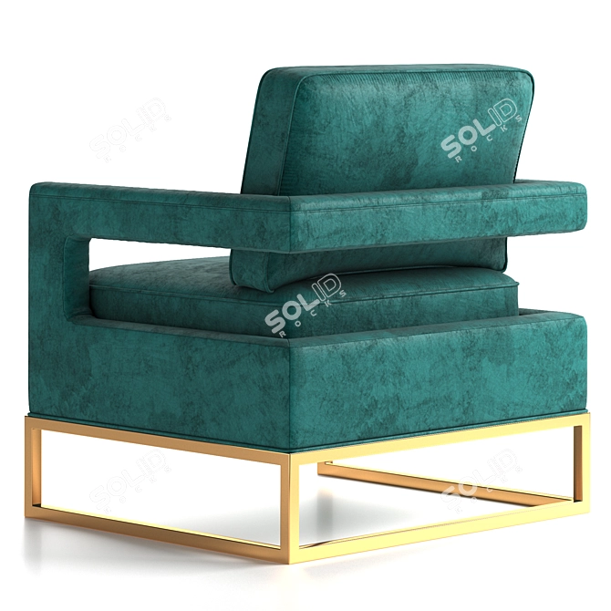 Noah Velvet Accent Chair: Stylish and Versatile 3D model image 3