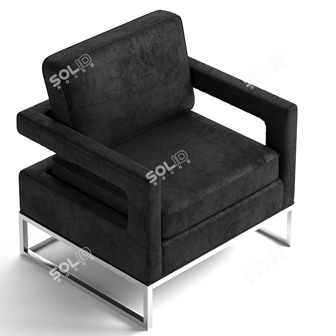 Noah Velvet Accent Chair: Stylish and Versatile 3D model image 4