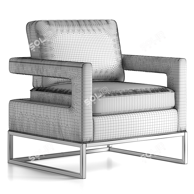 Noah Velvet Accent Chair: Stylish and Versatile 3D model image 5