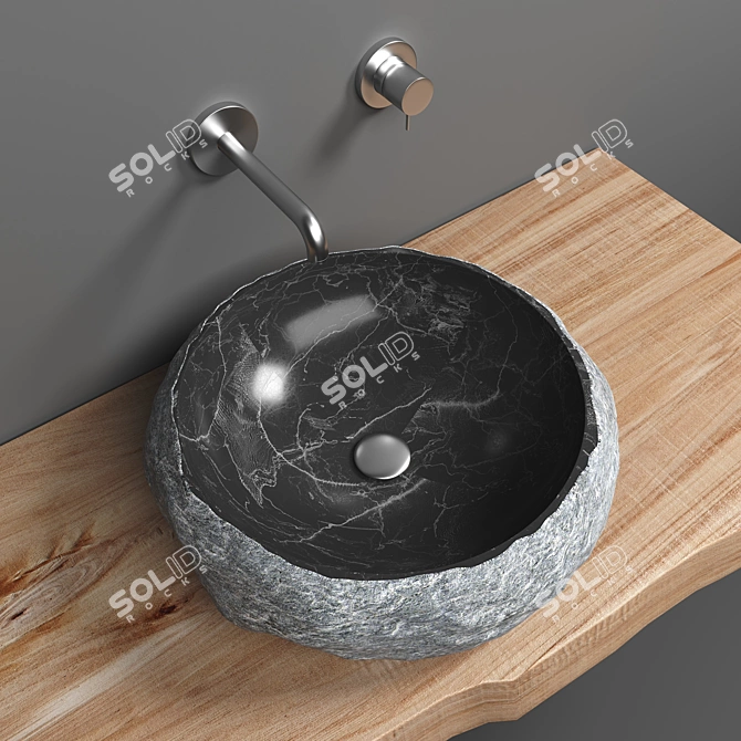 Elegant Stone Sink 3D model image 1