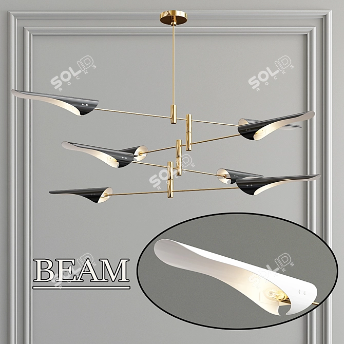 Modern Metal Pendant Light 3D model image 1