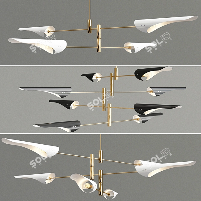 Modern Metal Pendant Light 3D model image 2