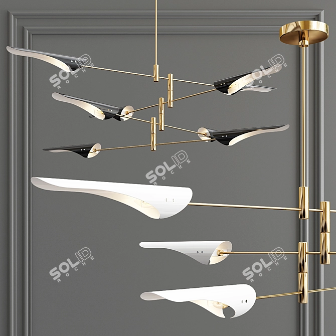 Modern Metal Pendant Light 3D model image 3