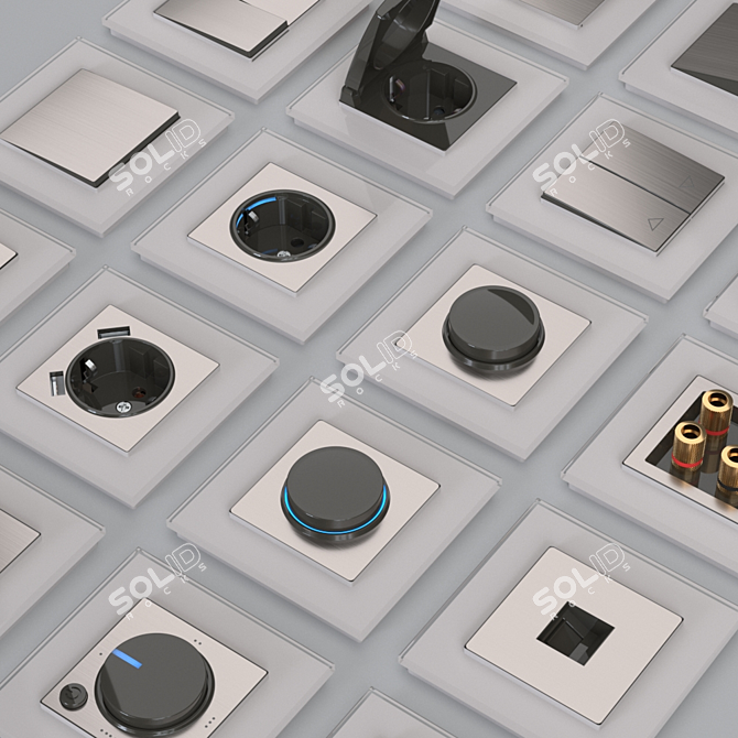 Werkel Nickel Switches & Sockets 3D model image 2