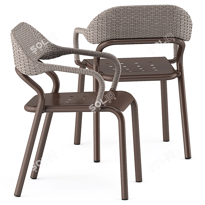 Modern NOSS Armchair & STAR tavolo table by Varaschin 3D model image 4