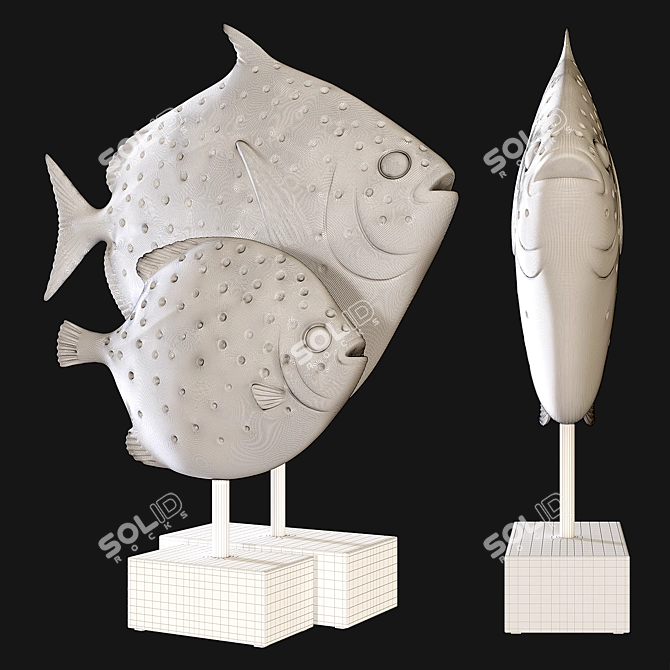 Captivating Kare Fish Pair: Big and Small 3D model image 12